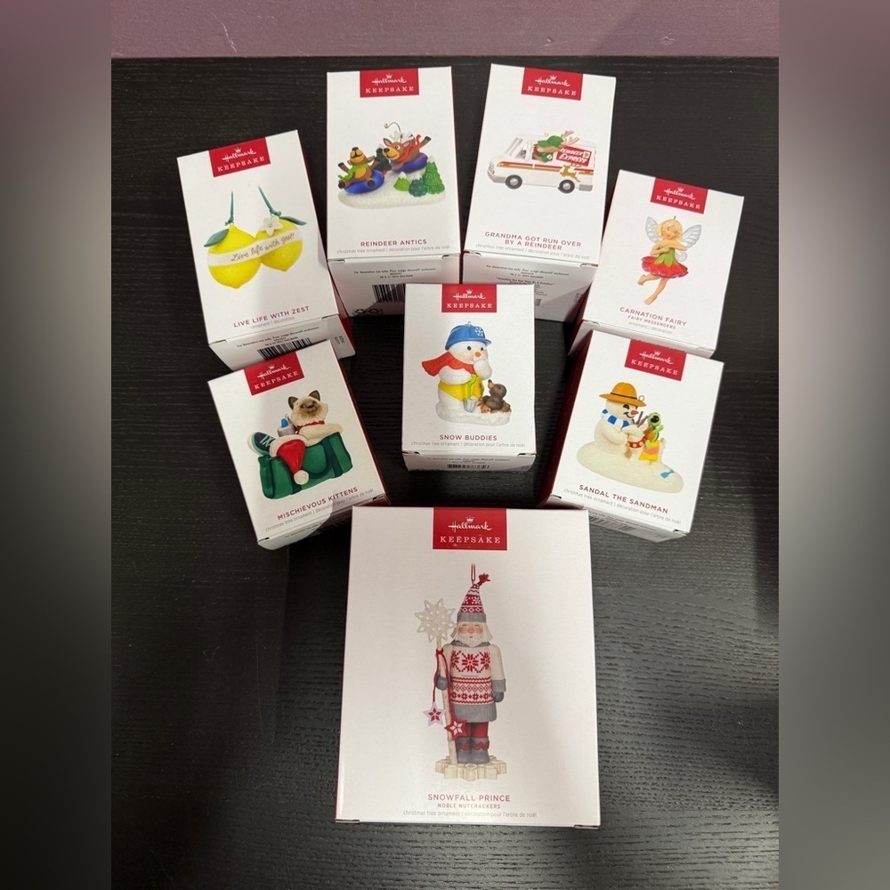 8 Brand New 2023 Hallmark Keepsake Christmas Ornaments Bundle Santa,Reindeer